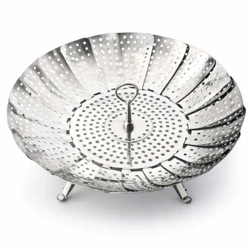 Imagen de Cesta Vaporizadora para Verduras con Panel de Perforaciones de Acero Inoxidable