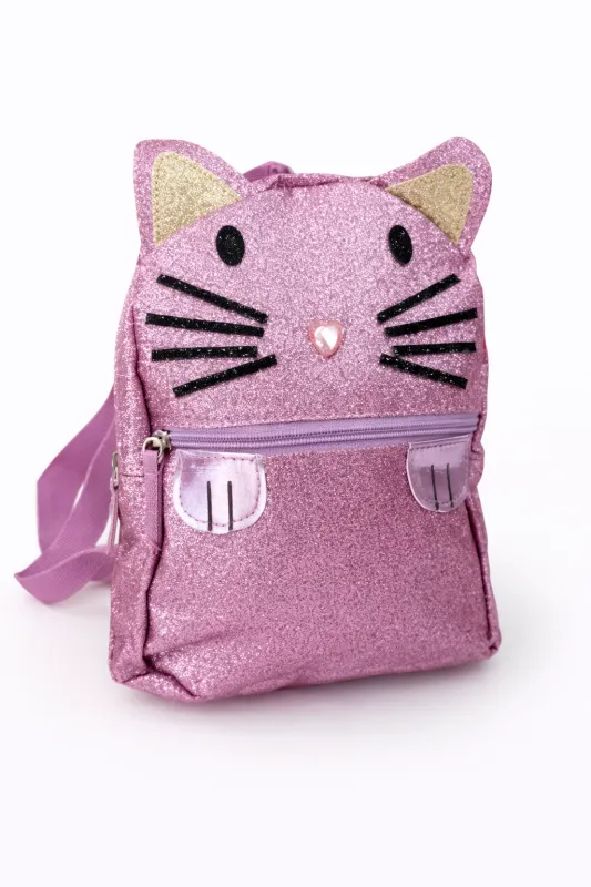 Mochila de gatito rosa y brillante